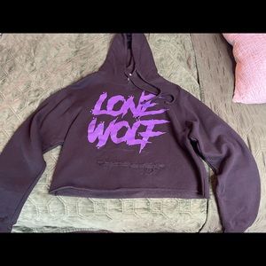 Lone wolf crop hoodie- the drive clothing company gymwear